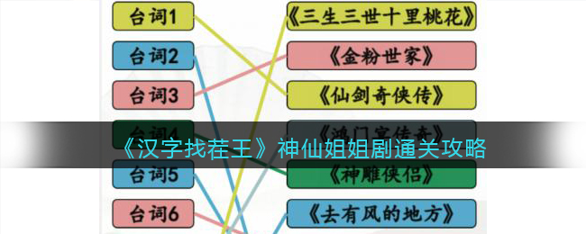 《汉字找茬王》神仙姐姐剧通关攻略(神仙姐姐打一个字)