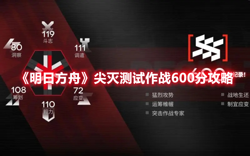 《明日方舟》尖灭测试作战600分攻略(明日方舟 尖叫)