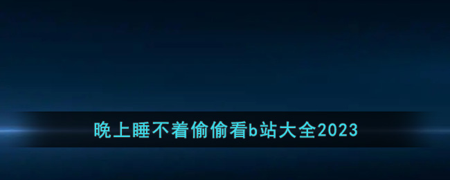 晚上睡不着偷偷看b站大全2023(晚上睡不着看的那种)
