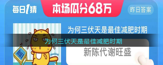为何三伏天是最佳减肥时期(为何三伏天是最佳减肥时期新陈代谢旺盛)