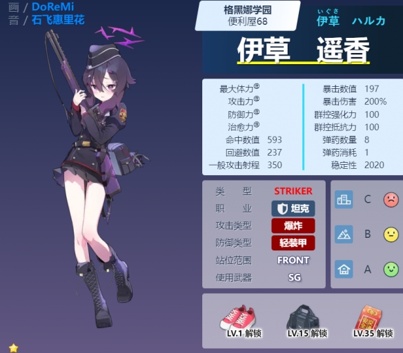 《蔚蓝档案》伊草遥香图鉴介绍