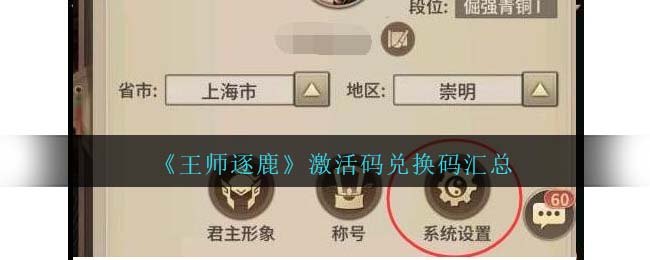 王师逐鹿卡牌推荐码