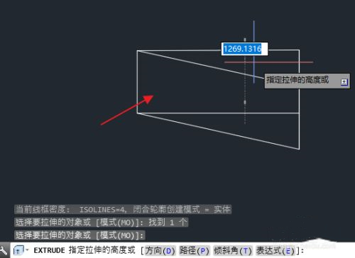 如何使用cad拉伸命令