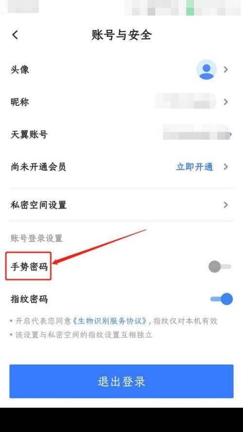 天翼云盘怎么设置手势密码保护